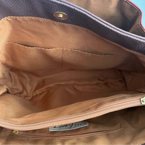 Relic Stop & Smell The Roses Tote Bag Pebbled Faux Leather Multicolor Brass Stud - Picture 8 of 16